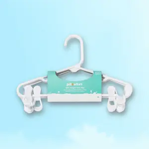 3pk White Kids Hanger with Clips - for Kids Clothes, Pillowfort, 3 Pack