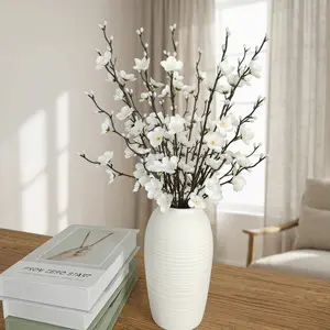 nnakoo Decorative Silk Flower Stems - No Watering Needed, Minimalist Home Decor for Living Room, Farmhouse, Wedding Vase Displays