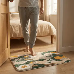 Non-slip Pattern Rug Cloud-Soft Floral Area Rug – Ultra Plush Bath/Bedroom Mat with Anti-Fade Design for Barefoot Comfort