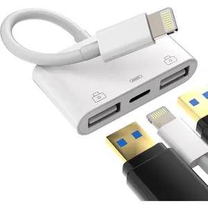 OTG and Charging Port Compatible for Lightning Male to USB3.0 Female Adapter Charger Splitter 2.0 Compatible with iPhone 11 12pro mini Xr X xs 8Plus for iPad Air,Camera,Mouse,Keyboard,MIDI