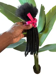 Premium Loc Extensions - Natural Human Hair - 20 Locs per Bundle - Durable - Curly - Black - Heat Resistant