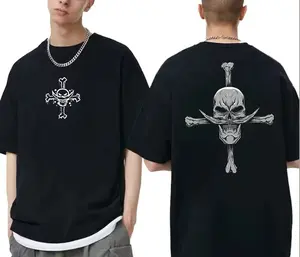 Edward Newgate Unisex One Piece Shirt, Vintage 90's Anime Tee, Cotton Crewneck, Black with Graphic Design, Soft Polyester, Gift for Anime Lovers