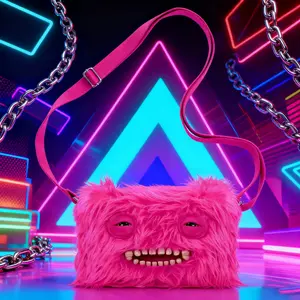 【New Arrivals】Fuggler Monster Crossbody plush, Funky Tooth Monster Big Head Series Backpack, Cute and Fashion Trendy Toy