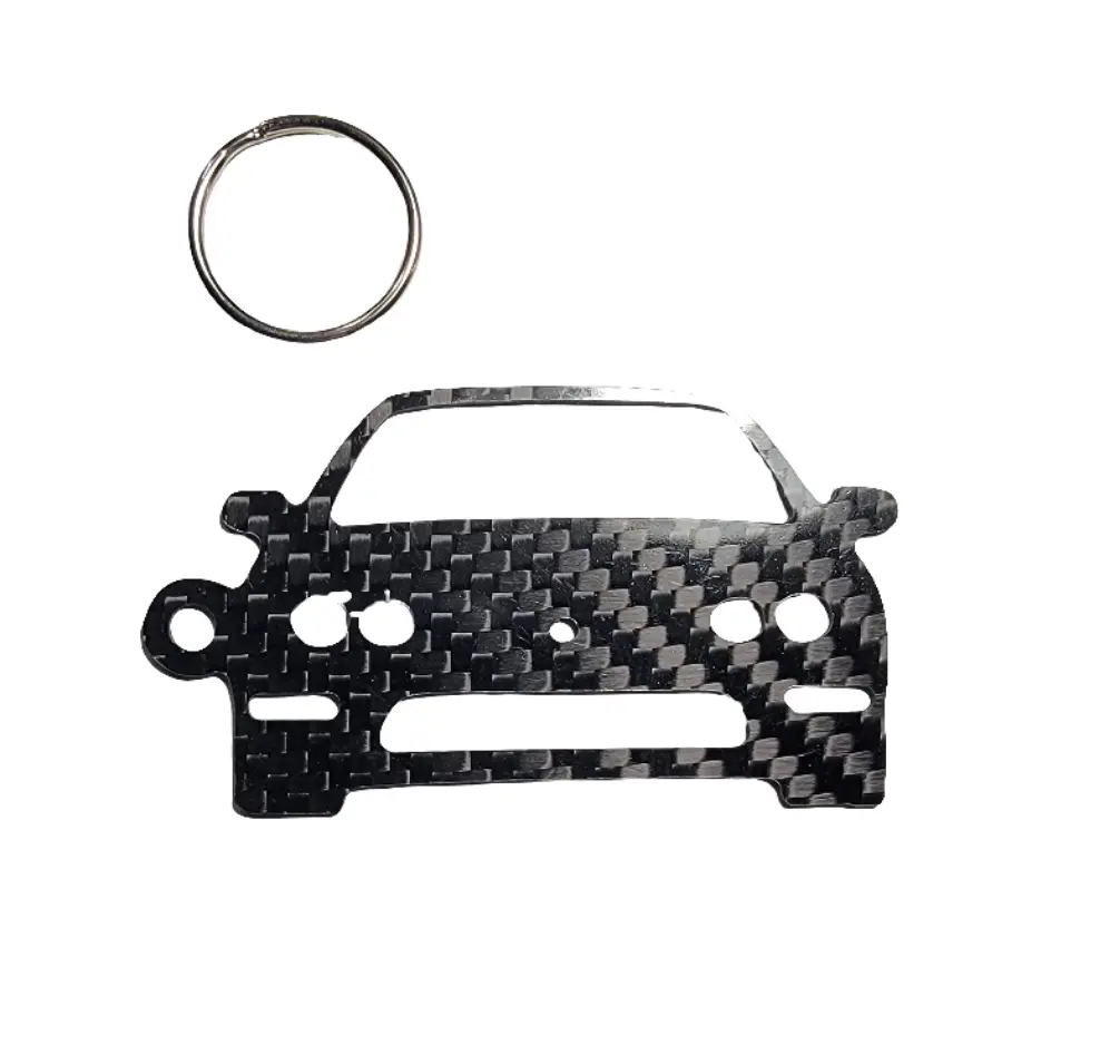 Carbon Fiber keychain for Acura Integra coupe (1994-2001) Inspired Keychain Lanyard FRONT  view Glossy Twill