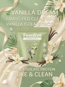 FEWDIVE Clear Protein Powder |20G Grass-Fed Wheylsolate + Superfood Strawberry Acai | Zero Bloating, Sugar &Lactose |Non-GMO,-For Men &Women