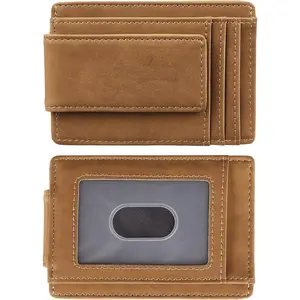 Genuine Leather Front Pocket Money Clip Wallet