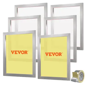 VEVOR Screen Printing Kit,  6 Pieces Aluminum Silk Screen Printing Frames, 20x24inch Silk Screen Printing Frame with 160 Count Mesh, High Tension Nylon Mesh and Sealing Tape for T-shirts DIY Printing