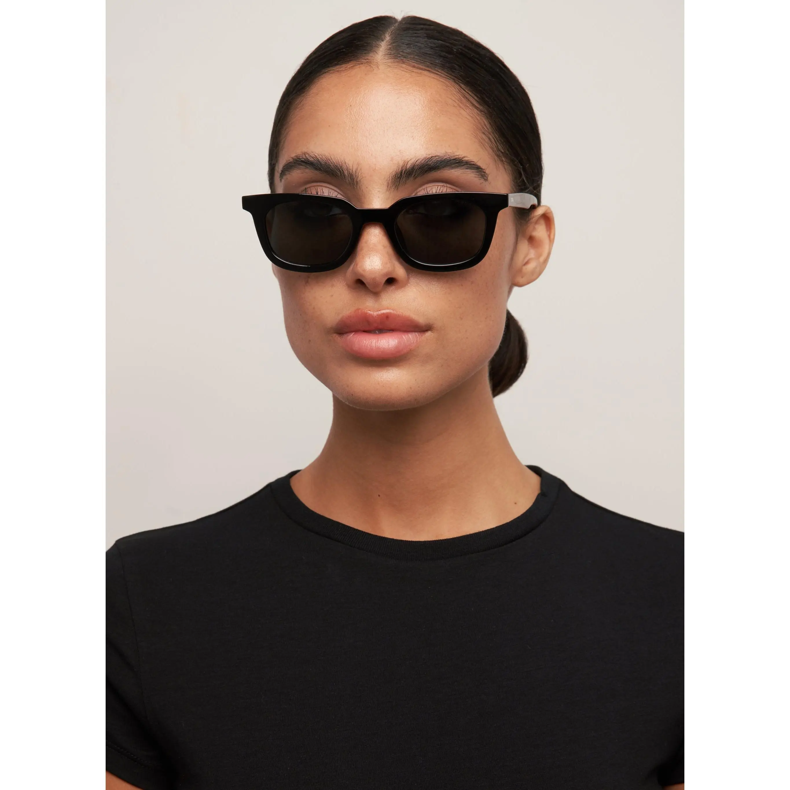 OTRA Nia - Black Wayfarer Sunglasses with Smoke Lenses & 100 