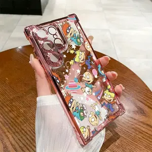 Funnys Cute Rugrats Phone Case for Samsung Galaxy S25 S24 S23 S22 S21 Fe Ultra Plus 4g 5g, Anti-Drop Transparent Soft Back Cover