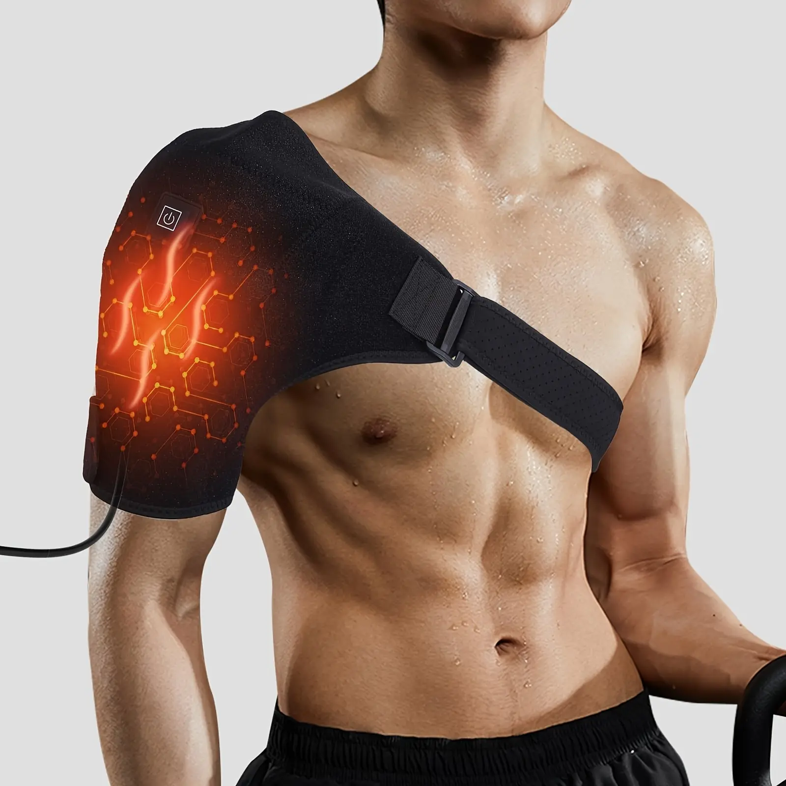 Adjustable Heated Shoulder Support Sleeve, USB Rechargeable Thermal Compression Brace, Unisex Fit for Men and Women, Ideal for Post-Workout Relief and Daily Comfort Healthcare, Multifunctional Shoulder Protector, Shoulder Reliever