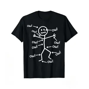 Humorous Chronic Pain Awareness T Shirt for Summer Casual Wear Round Neck Short Sleeve Machine Washable Everyday Top