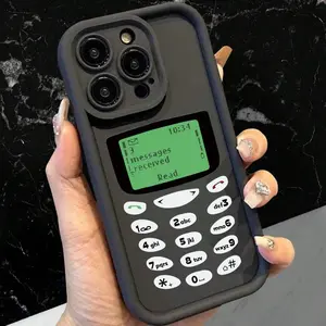 Creative retro elderly phone pattern anti-drop matte phone case,for iPhone 17 Pro Max Phone Case 17 Air 16 E 15 Plus 14 13 12 11 X XS, Samsung Galaxy S26 Ultra S22 S23 FE S24 Plus S25 ULTRA FE Plus A54 53 52 36 35 34 33 Note 20 Ultra