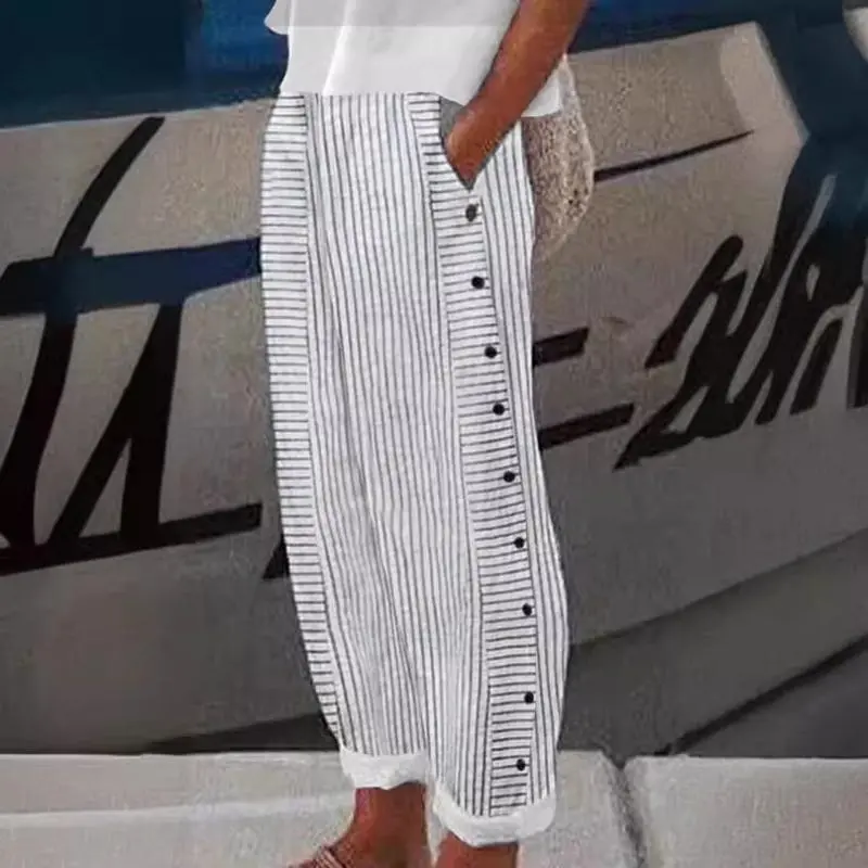 2025 Women's Striped Casual Pants Womenswear Bottom Comfort Bridal Baggy Beige Loose Oversize Oversized baggy sweatpants capris vacation outfits women buy clothes camo pants Trouser Gamis