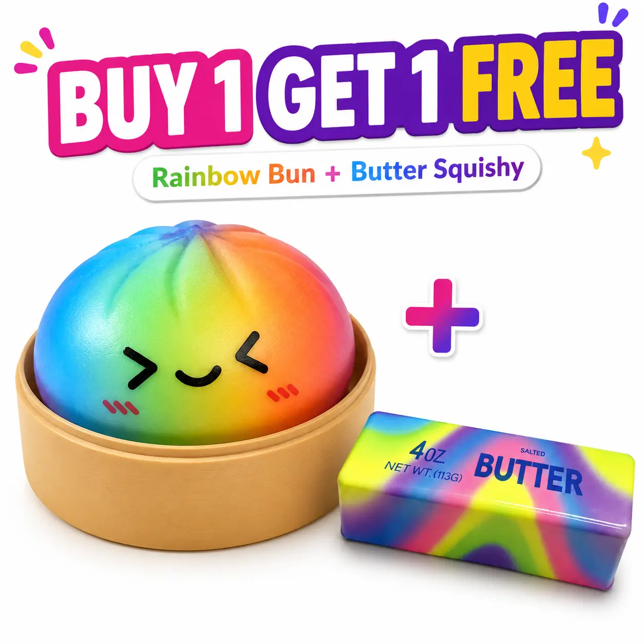 BUY 1 GET 1 FREE Mystery big rainbow Dumpling giant gianna Squishy Toy Kawaii Fidget Soft TPR material ball Stress anxiety Relief rebound Sensory Toy for Kids Easter Gift box exchange Party Favor Colorful Surprise Emoji Design Galaxy relief hand toy vibes