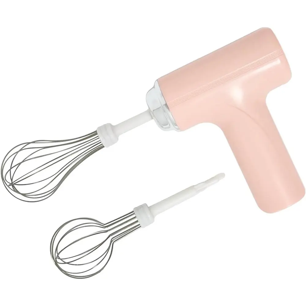 Cordless Handheld Whisk Mixer - USB Rechargeable, 3-Speed Portable Kitchen Egg Beater with Dual Interchangeable Sticks for Whipping Cream, Eggs