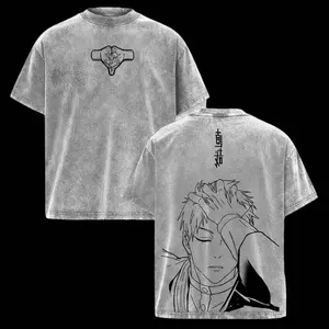 Naoya Zenin Vintage Washed Oversized T-Shirt, JJK Projection Sorcery Graphic Tee, Unisex Streetwear Anime Soft Cotton Top for Men and Women, Casual Menswear Gift Idea for Anime Fans W31 6D1
