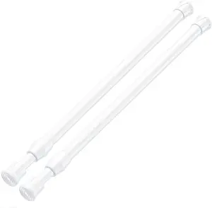 2 count small Tension Rod 12 to 19 Inch, white Tension Rod Adjustable tension curtain rod No Drill Spring Rod short curtain rod Spring tension Rod mini tension rods spring curtain rod