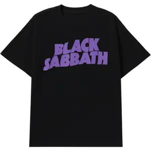 Vintage Rock Band Graphic Tee  Men – Black Sabbath Oversized T-Shirt  Streetwear & Fall Outfits Fabric Menswear for