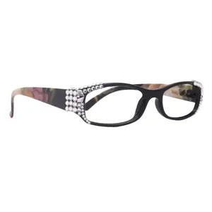Rosie Bling Reading Glasses Women W (Aurora Borealis) Genuine European Crystals (Black) NY Fifth Avenue Stripe Purple