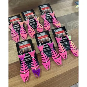 Neon Fuchsia Acrylic Salmon Bones 2.0 Smokehouse Earrings