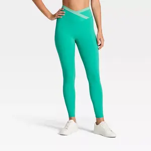 Women's High-Rise Crossover Waistband 7/8 Leggings - JoyLab