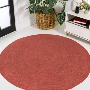 JONATHAN Y Zara Braided Coastal Cottage Round Jute Indoor Area Rug; for Living Room, Kitchen, Bedroom, Dining Room, Office