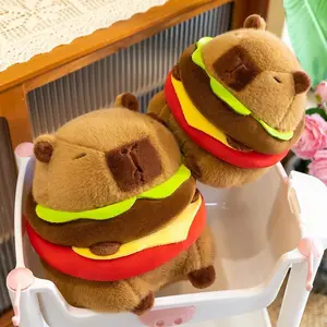Capybara Hamburger Plush,Capybara Stuffed Animal Plush Toy, Cute Birthday Plush Toy for Girls and Boys Soft Stuffed Animal with Realistic Burger Design, Perfect Gift for Girls & Kids, Birthday Present