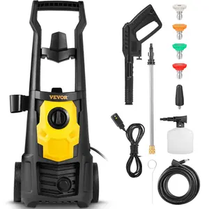 【Father's Day】VEVOR Electric Power Washer,  2000 PSI, Max 1.76 GPM Pressure Washer with 30 ft Hose, 5 Quick Connect Nozzles, Foam Cannon, Portable to Clean Patios, Cars, Fences, Driveways, ETL Listed