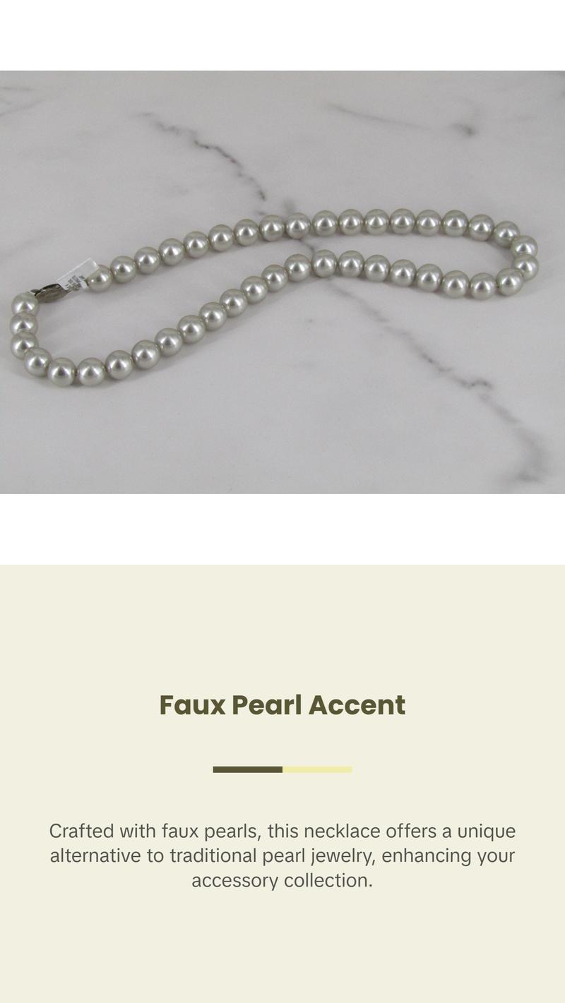 Grey Toned Faux Pearl Necklace