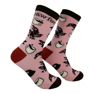 Women's Cawfee Socks Funny Sarcastic Coffee Graphic Novelty Footwear for Ladies Funny Graphic Socks Comfortable Fitted Spandex Cotton