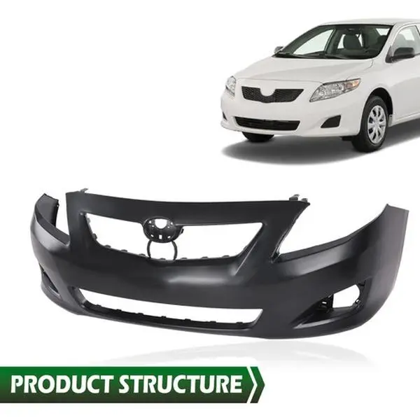 Front Bumper Cover Fascia Black Fit For 2009 2010 Toyota Corolla Sedan