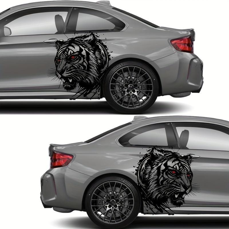 Tiger Head Pattern Car Sticker, 1 Pair Cool Car Vinyl Sticker, Car Bumper Sticker, Car Exterior Decoration Accessories for Car, Motorcycle, Car Truck Decal