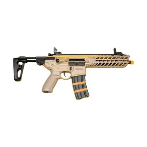 Sand color Tactical Gel Ball Blaster Toy Rifle with Orange Safety Muzzle Tip, Rechargeable Outdoor Activity Toy, Perfect Birthday Gift for Boys & Teens