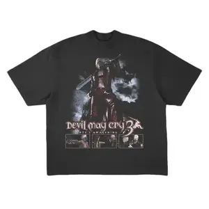 Devil May Cry 3 Tee Retro Vintage 90S Classic Game Fan T Shirt S-5Xl Menswear Top Man Tshirt Streetwear Tropical Casual Crewneck Ribbed Neckline - Oversized
