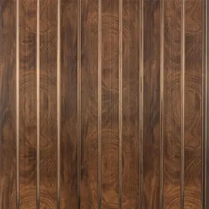 From Plain To Beautiful In Hours Ribbed Large Slats Brazilian Cherry 1/2 in. x 1 ft. x 7.88 ft. Glue-Up Decorative Foam Wood Slat Walls - #MG-2504 (10 Pack)/78.8 sq. ft.