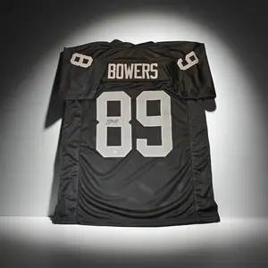 Brock Bowers of the LV Raiders signed football jersey PAAS COA (XL)