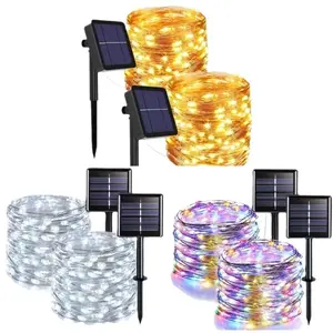Solar LED String Lights for Outdoor Decoration, Garden and Christmas Colorful Light Strings, Solar Battery Powered Decorative Lights for Halloween