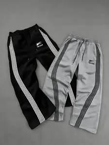 Men's Drawstring Sweatpants 'the Star' with Logo and Side Stripes, Skin-Friendly Fabric, Comfortable Breathable Casual Wear, Drawstring Waist Athleisure for Fall & Winter