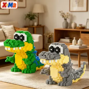 Cartoon Crocodile Micro Brick Building Kit - 2-Pack Croc Set Perfect Gift for Kids & Reptile Lovers