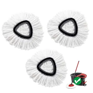 Mop Accessories, 3 Pack Spin Mop Refill Replacement Head Compatible with Ocedar EasyWring Spinning Mop - Microfiber Mop Replace Heads(No bucket included), Replacement Head Refill Pack