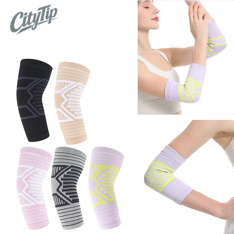 2PCS Elbow Compression Sleeves for Men & Women, Breathable Arm Support Brace for Tennis, Pickleball, Gym & Fitness, Elastic Elbow Protector for Sports Recovery