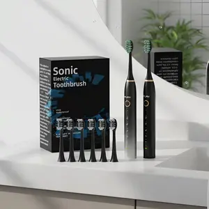 FUPAI Sonic Electric Toothbrush with Metal Shaft Design, 5 Cleaning Modes, IPX8 Waterproof Rechargeable Toothbrush for Adults with 3 Brush Heads, Hot-Selling Oral Care o
