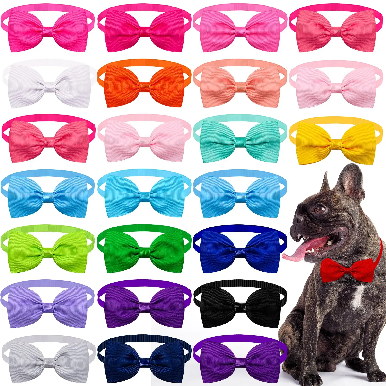 pcs Pet Dog Bowties Collar, Random Colorful Grooming, Solid Adjustable Puppy Cat Bow Ties, Cute Dog Cat Collar, Clothing, Pet Accessorie10s
