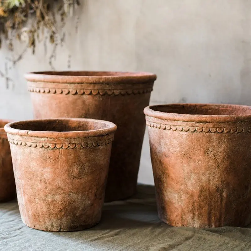 Large Terracotta Red Concrete Planter Pot Large Terracotta Red Concrete Planter Pot