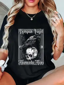 100% Cotton Time Flies Remember to Die Latin Saying T-Shirt