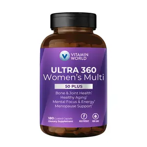 Vitamin World Ultra 360 Multivitamin for Women 50 Plus, Women's 50+ Multivitamin with Minerals & Herbs for Menopause Support, Supplement with Vitamin B, D, E & Zinc for Healthy Aging, Perfect Gift for Mother,180 Caplets Collagen Fitness