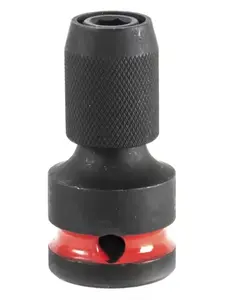 1/2 inch Square Drive to 1/4 inch Hex Female Socket Adapter Converter for Impact Air and Electric Wrench Tool Black Red Design Supplier Warranty