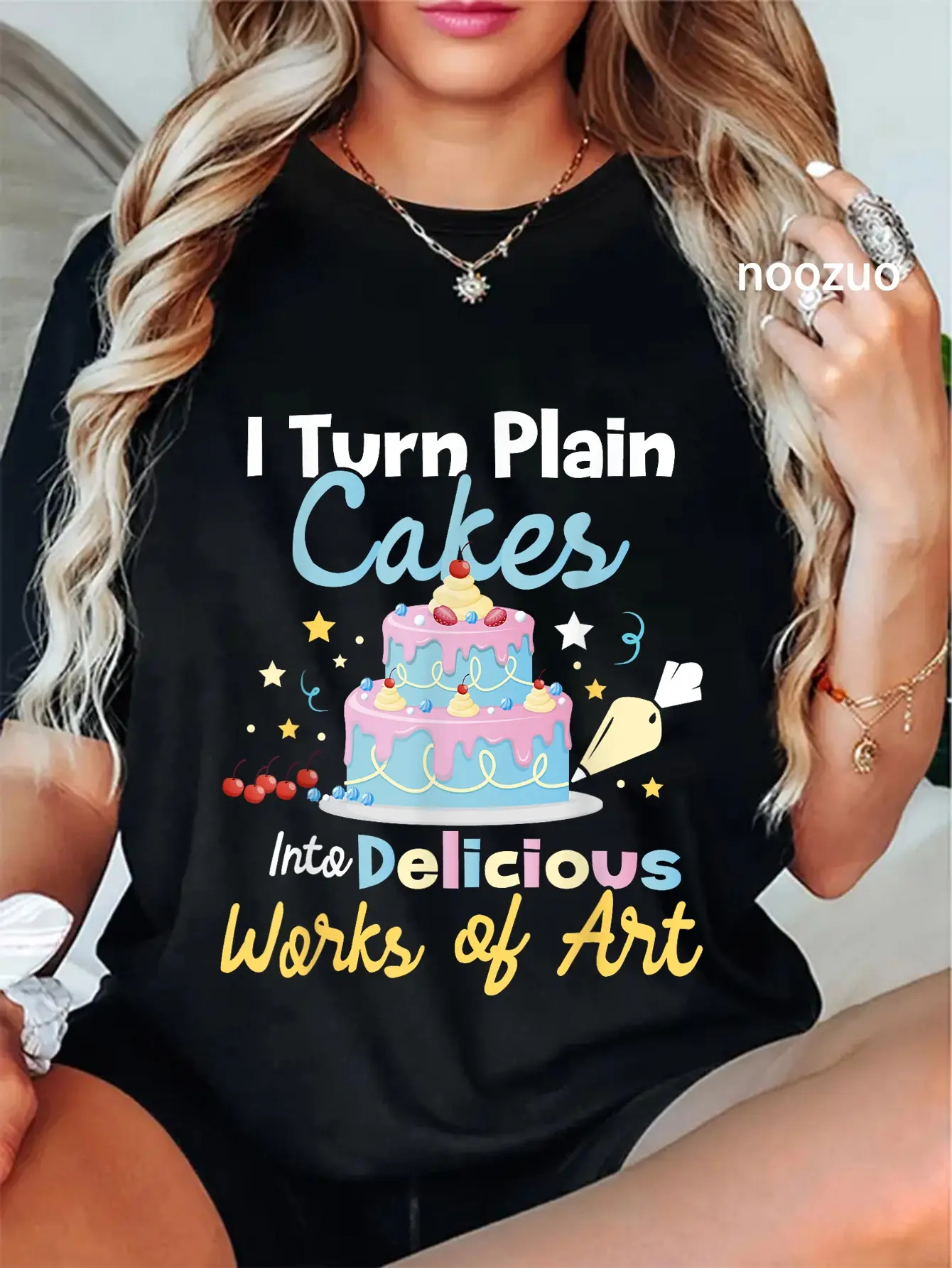 100% Cotton I Turn Plain Cakes into Works of Art - Cake Decorator T-Shirt