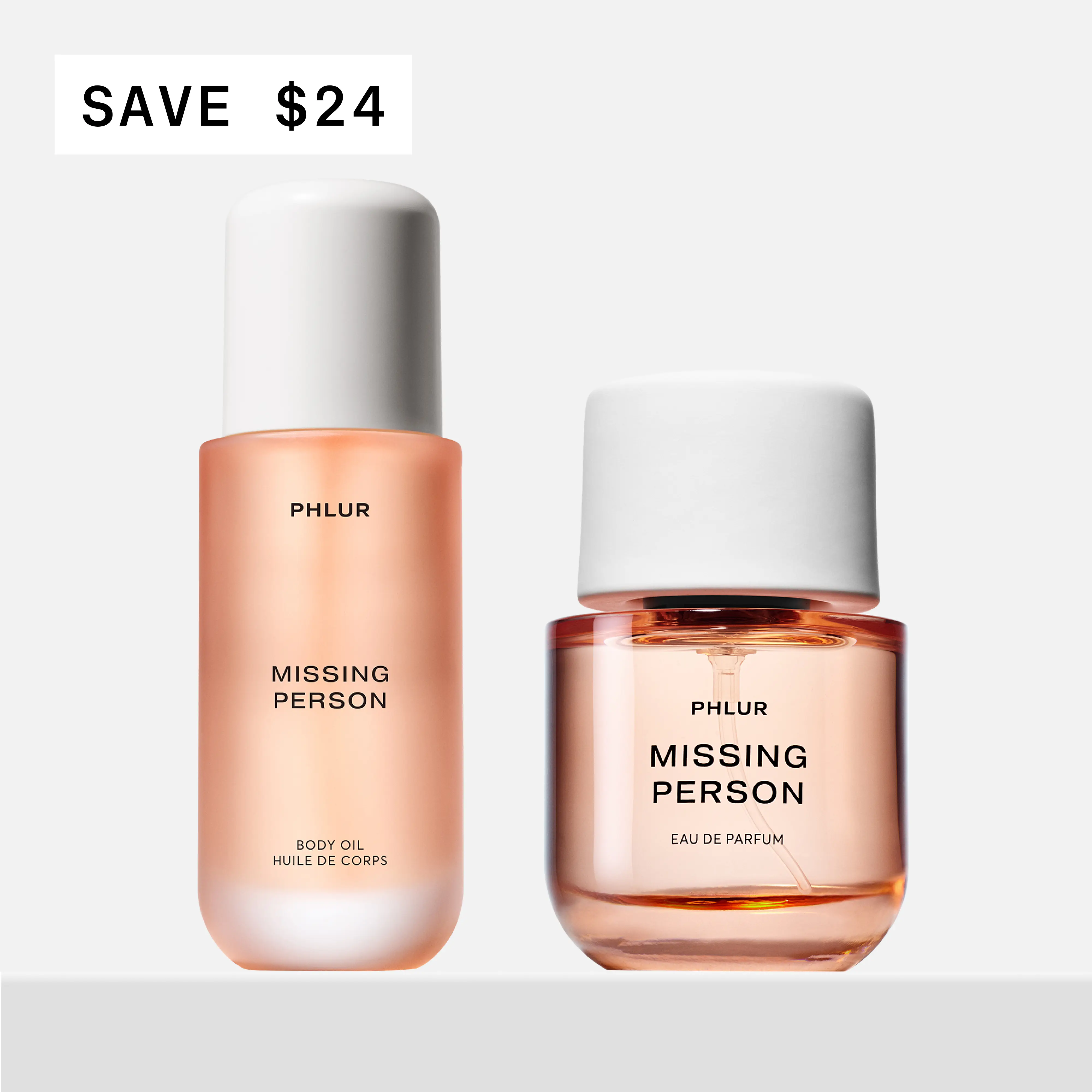 PHLUR Missing Person Daily Ritual Duo - Eau de Parfum + Body Oil Set with White Musk, Jasmine & Sandalwood (50mL + 4 fl oz) PHLUR Missing Person Daily Ritual Duo - Eau de Parfum + Body Oil Set with White Musk, Jasmine & Sandalwood (50mL + 4 fl oz)