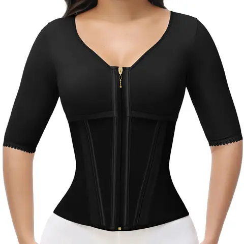SHAPSHE Waist Shapewear for Women with Bra Girdle Workout Shapewear with With Sleeves